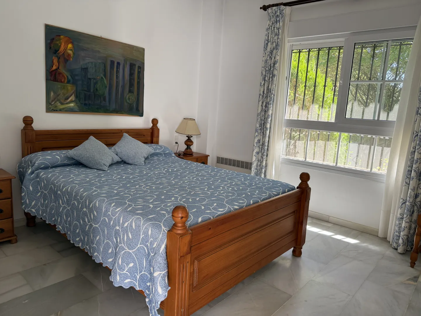 Blue double bedroom